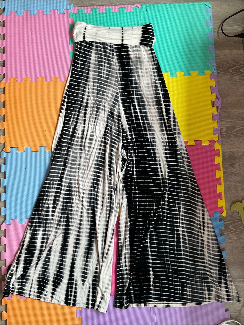 😎Boho Tie-Dye Wide Leg Fold Over Tube Top Jumpsuit Hippie Festival - Picture 2 of 6
